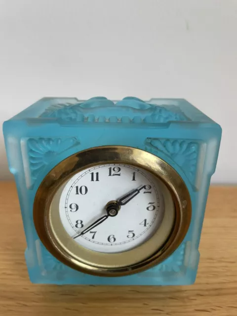 Art Deco Glass Blue Clock Walther, Sowerby, Hoffman 2