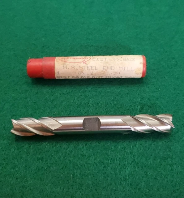 Cleveland Twist 1/2 inch Double Ended End Mill 4 Flute HSS USA