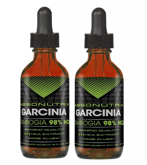 2 Absonutrix Garcinia Cambogia Drops 100mg 98% HCA weight management Made inUSA