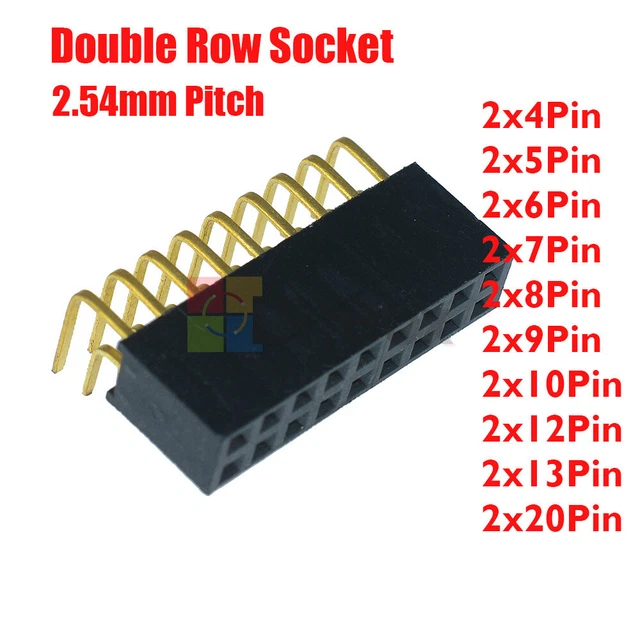 Dual Row Right Angle SMT/SMD 2.54mm Pitch Female Header Socket