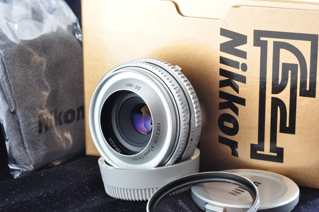 TOP MINT] NIKON Ai-s Nikkor 45mm f/2.8 P silver Lens For FM3A FM2