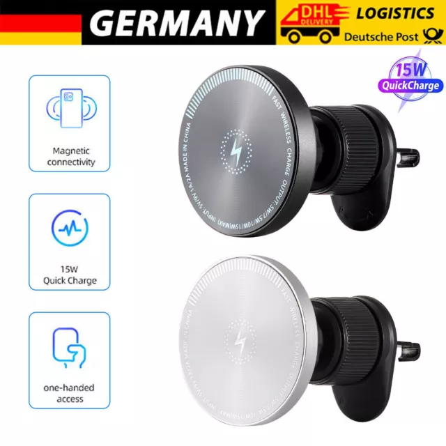 15W AUTO MagSafe WIRELESS CHARGER HANDYHALTERUNG FÜR IPHONE 15 14 13 12 PRO MAX