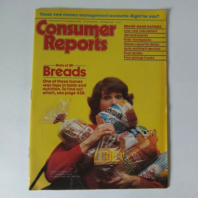 September 1982 Consumer Reports Magazine Vol. 47 No. 9 Vintage Product Reviews