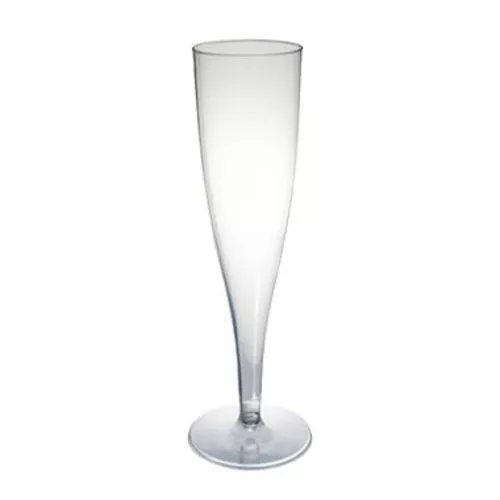 Recyclable One Piece Plastic Champagne Flute Clear Drinking Glass 180 ml (6oz)
