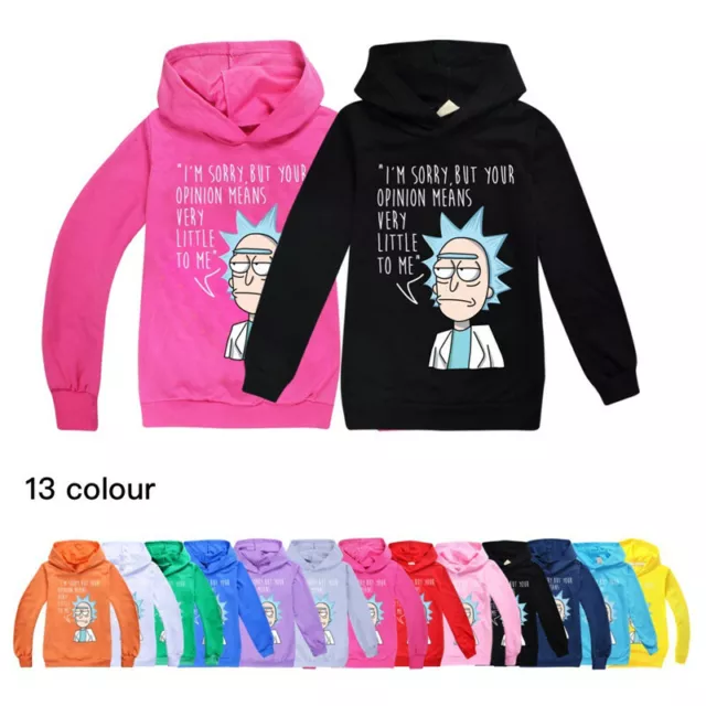 New Rick and morty Boys Girls Hoodies Casual Long Sleeve Hooded Sweatshirt Tops