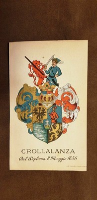 Stemma Amati Famiglia nobile Cromolitografia del 1880 Annuario nobiltà 