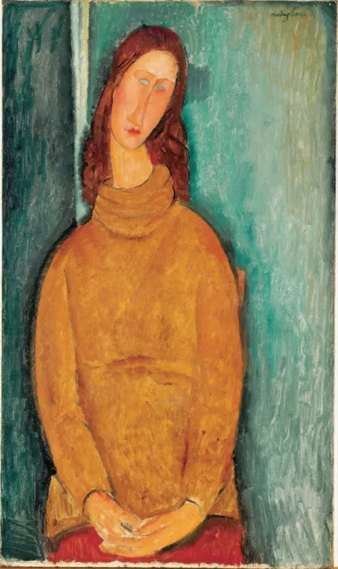 Amedeo Modigliani Portrait of Jeanne Hebuterne Fine Art Print on Canvas 48"