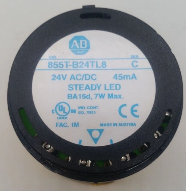 Allen Bradley 855T-B24TL8 24V AC/DC Yellow Stack Light