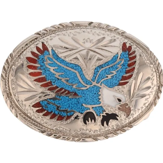 Neuf Argent P Turquoise Aigle Motard Vétéran Native Américain NOS Vintage Belt