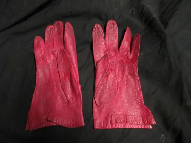 Paire de gants ancien vintage cuir chevreau ? petite taille peut etre 6 3