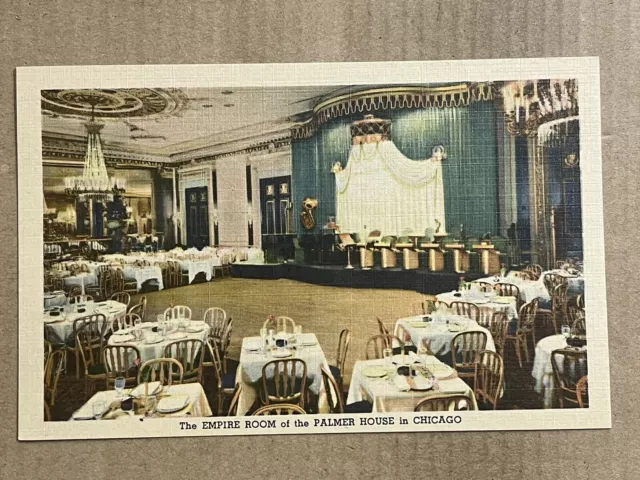 Postcard Chicago Illinois Empire Room Palmer House Hotel Advertising Vintage PC
