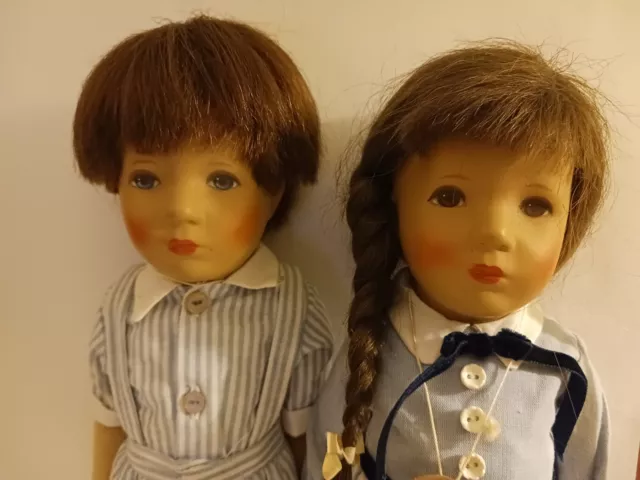 Kathe Kruse Stoffpuppe German doll boy girl set pair