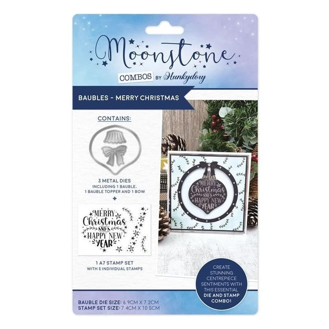 Hunkydory Moonstone Combos Baubles Frohe Weihnachten Schneiden Stanzen & Stempel Set