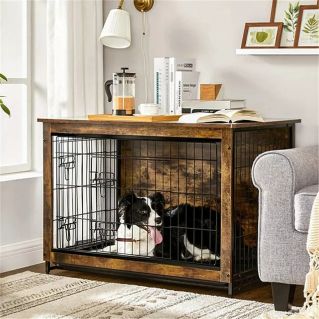 3 Sizes Dog Crate Wooden Kennel Sofa Table End Table Beautiful Furniture Indoor