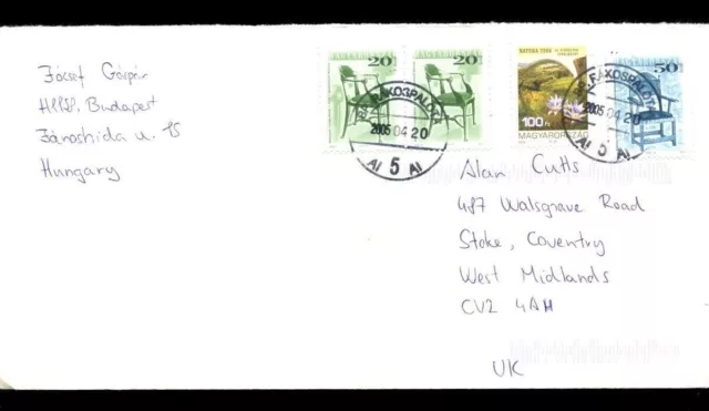 Hungary 2005 Airmail Cover To UK #C2194