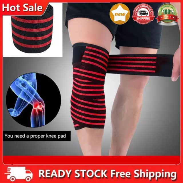 1pc Knee Brace Flexible Elastic Fitness Gym Knee Straps for Squatting (Red)