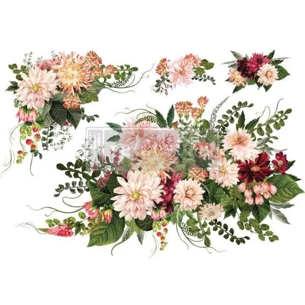 Dahlia Forever | Transferencias de decoración frotar | Rediseño con Prima