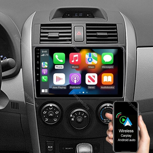 For Toyota Corolla 2009-2013 Wireless Apple Carplay Android 12 Car Stereo Radio