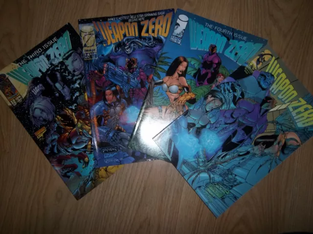 Weapon Zero Vol 1 #0,T-1,T-2,T-4 1995 First Printing Image comics Lot Bundle