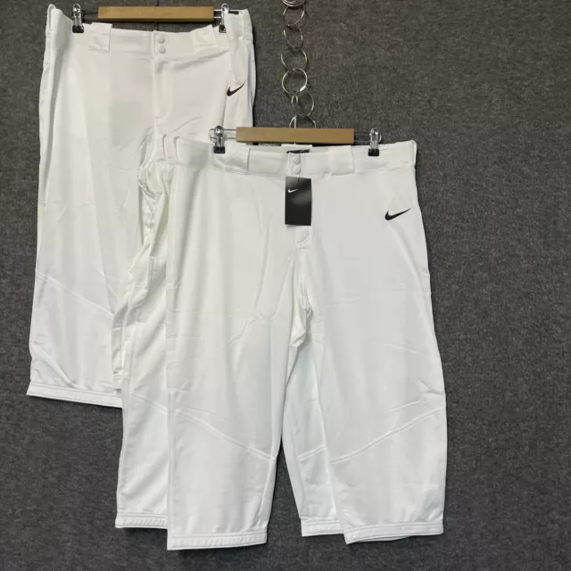 3 PACK Nike Vapor Women Softball Baseball 3/4 Crop Pants Sz. XL White AV6636-100