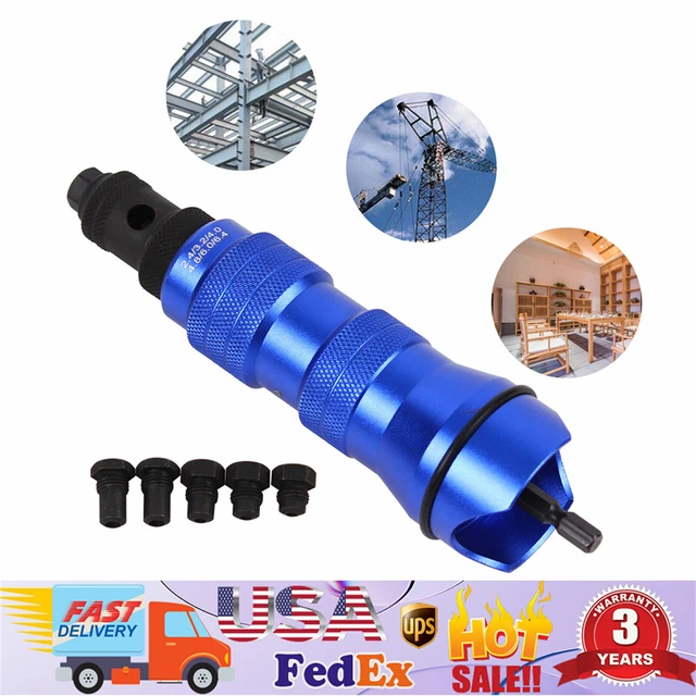 Blind Rivet Adapter Kit Electric Rivet Gun Head Drill Riveter Tool 2.4-6.4mm New