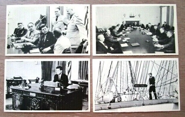 FOUR KENNEDY FAMILY PHOTOS - 6" x 3 1/4" PHOTO  WITH DESCRIPTION ON BACK -E10BK