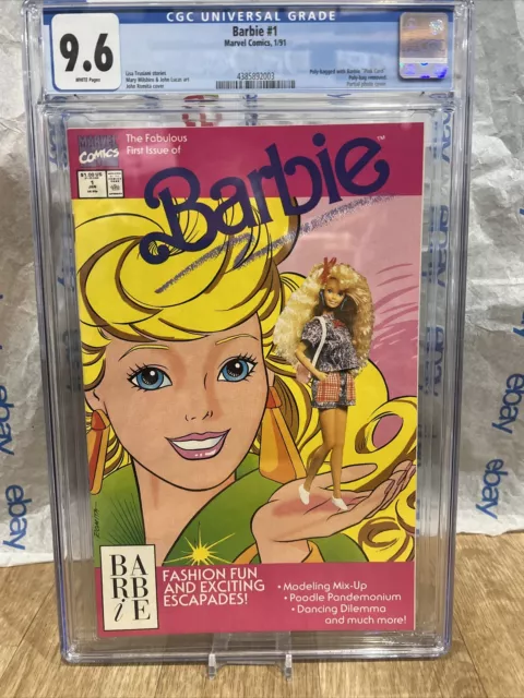 BARBIE #1  9.6 CGC White Pages W/Poly Bag & Insert 1991 Marvel New Slab Graded