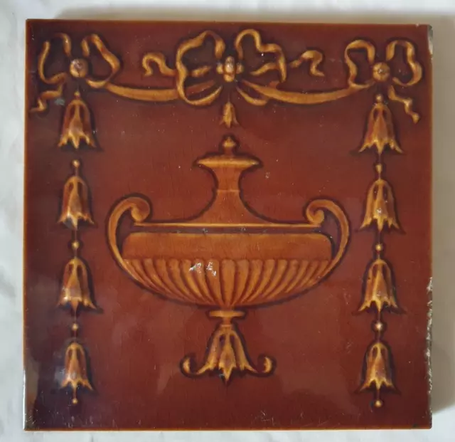 ELEGANT VICTORIAN 6 INCH TILE,  neo classical swags