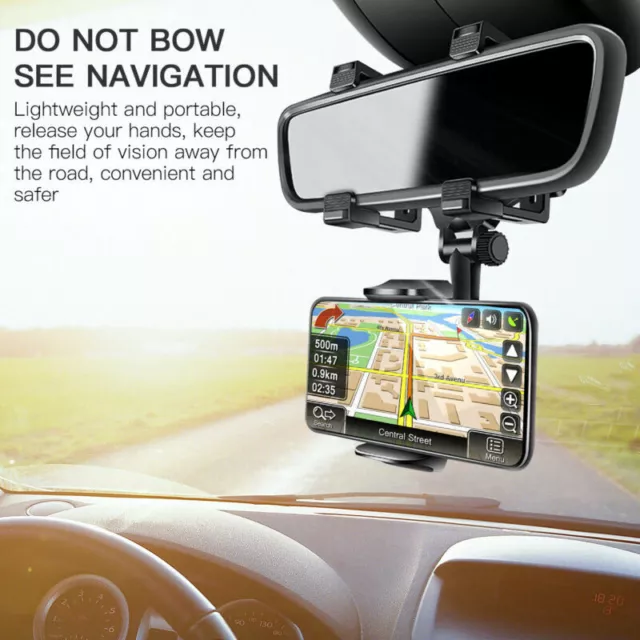 Phone Mount Car 360°Rotatable and Retractable Car Phone Holder Rearview Mirror 3
