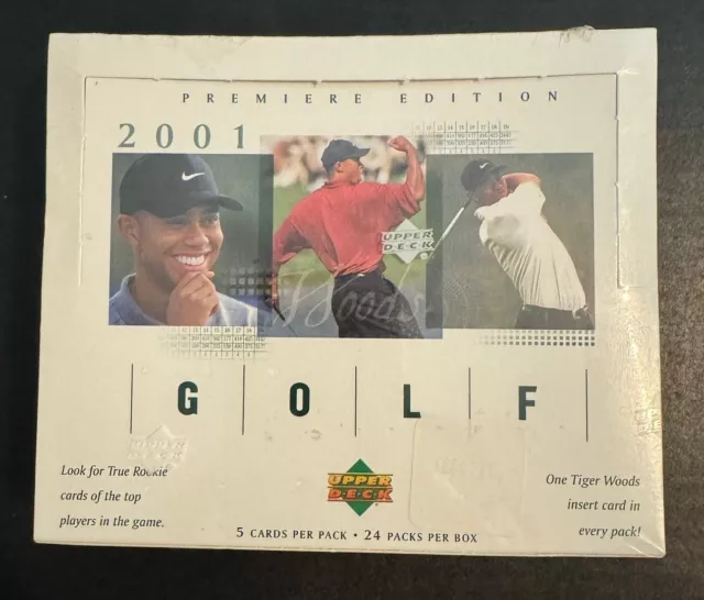 🔥🔥🔥 2001 Upper Deck Golf Factory Sealed HOBBY BOX TIGER WOODS ROOKIE!! 🔥🔥🔥