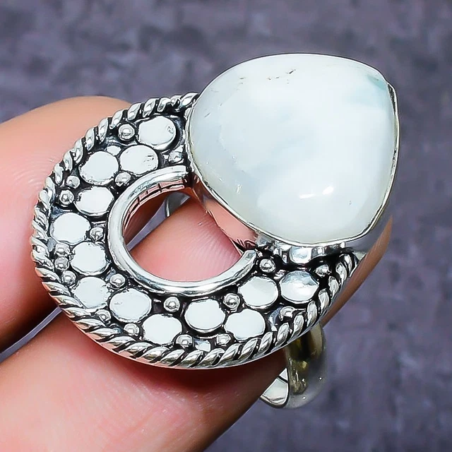 Rainbow Moonstone Gemstone Handmade 925 Sterling Silver Jewelry Ring Size 9 U983