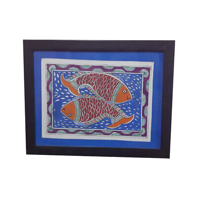 Madhubani Fish Painting Mithila Bihar Folk Indian Art Home Decor Housewarming Gi