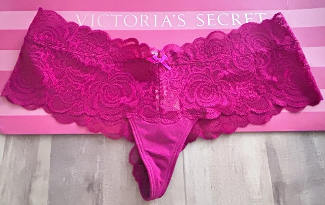 NWT Victorias Secret PINK Vintage Extra Low Rise Cheekster  M Panties Wine