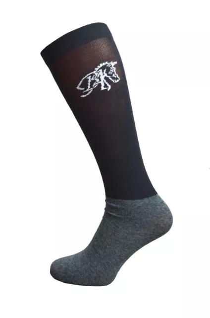 Bellino Amano Reitstrümpfe Nylon (3er Set) Kniestrümpfe Reitsocken Baumwollfuß