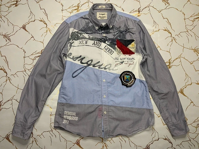 CHEMISE IMPRIMEE BOUTONNEE pour homme gris Desigual taille S coupe reguliere EUR 24 54 PicClick FR