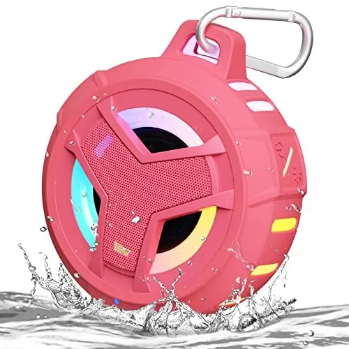 EBODA Bluetooth Shower Speaker, Waterproof Portable Wireless Speakers with Light