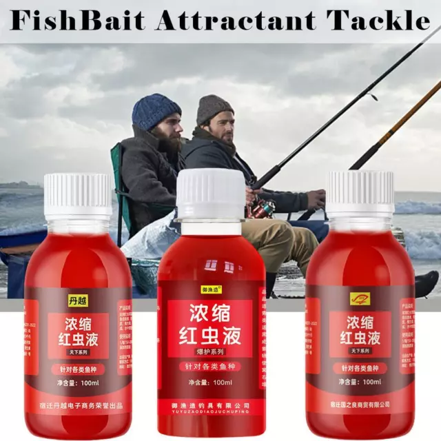 100ML Red Worm Liquid Scent Bait Fish Additive Fishing Lures Attractant Enhan AU