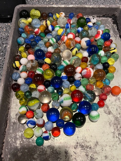 antique marble collection mixed lot 35 shooters 157 smaller marble glass old