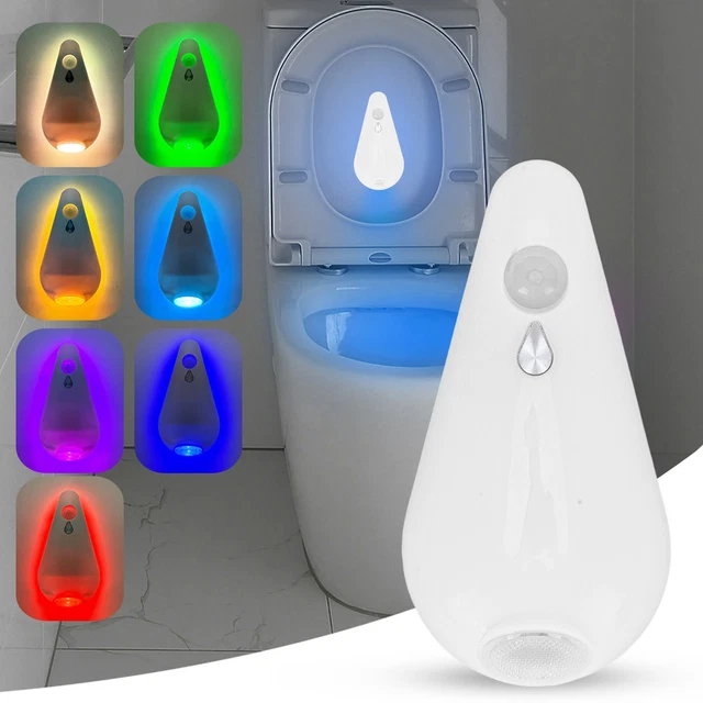 RGB COLOR CHANGING Motion Sensor Light Toilet Night Light Rechargeable ...