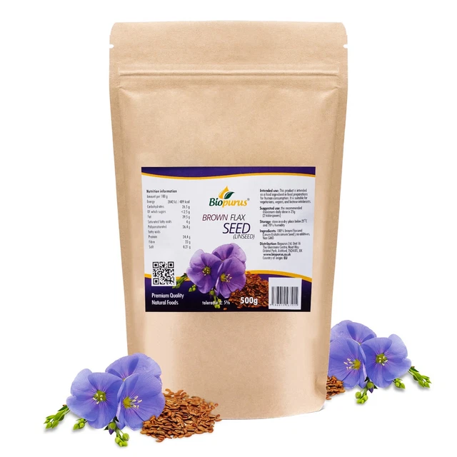 BIOPURUS PREMIUM MARRON Lin Graines de Lin Semences 500g EUR 8,76 ...