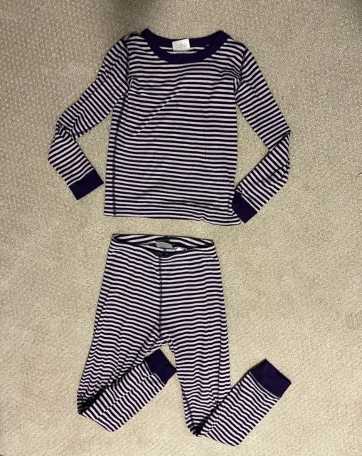 Hanna Andersson Organic Cotton Purple Striped Pajamas size 130cm (kid’s 8)