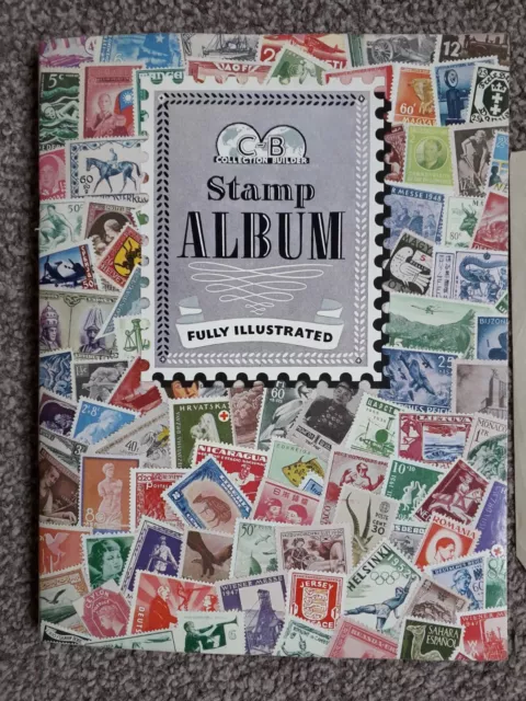 Vintage Collection Builder Paperback Stamp Album With Approx 260 Stamps