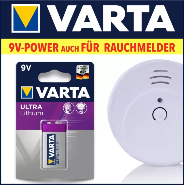 Batteries détecteurs de fumée VARTA 9V HighEnergy Longlife MaxTech Superlife bloc 9V 2