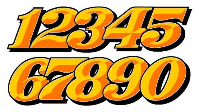 Numeros Course Racing Numbers Drift Jdm Moto Cross Autocollant Sticker Nu021Jo