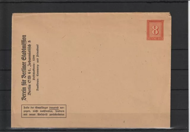 Dt. Reich 8 Pf. Privat-Ganzsache Brief Verein Berliner Stadtmission #1101703