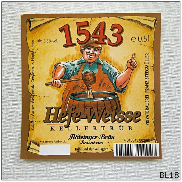 1543 HEFE-WEISSE KELLERTRUB Beer Label (BL18) EUR 3,61 - PicClick FR