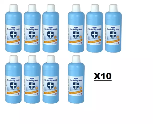 Dr Johnson's Sterilising Fluid Concentrated Disinfectant 1 Litre X 10 Bottles