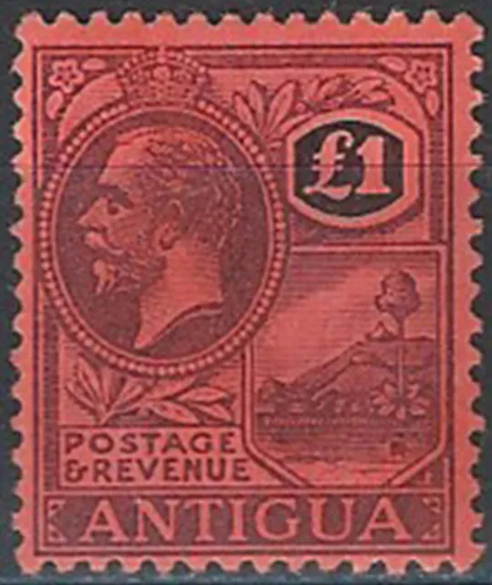 1922 Antigua George V 1£ purple and black-red MNH SG n. 61