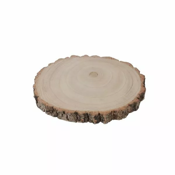 Natural Log Slice Poplar Wood Bark Rustic Wedding Pyrography