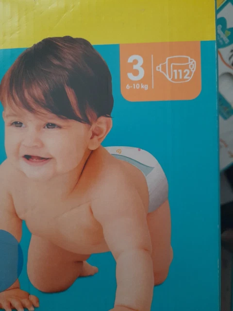 Pampers 112  Couches Pampers baby-dry Taille 3 de 6 à 10 kg Mega Pack